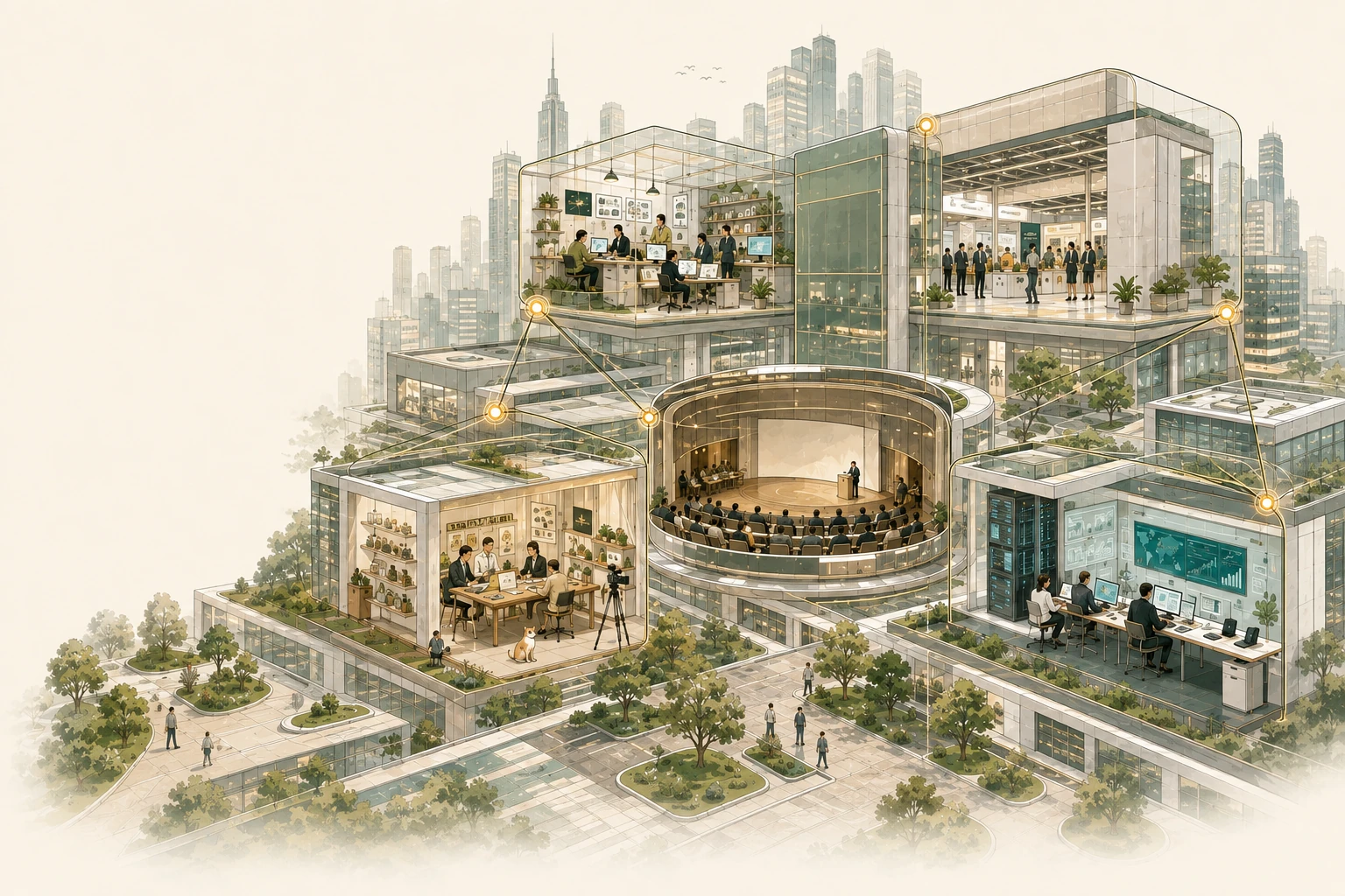 365天在线宠物展:连接企业、内容和服务的概念产业城市